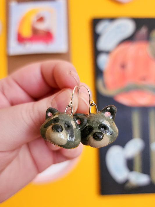 Raccoon Earrings