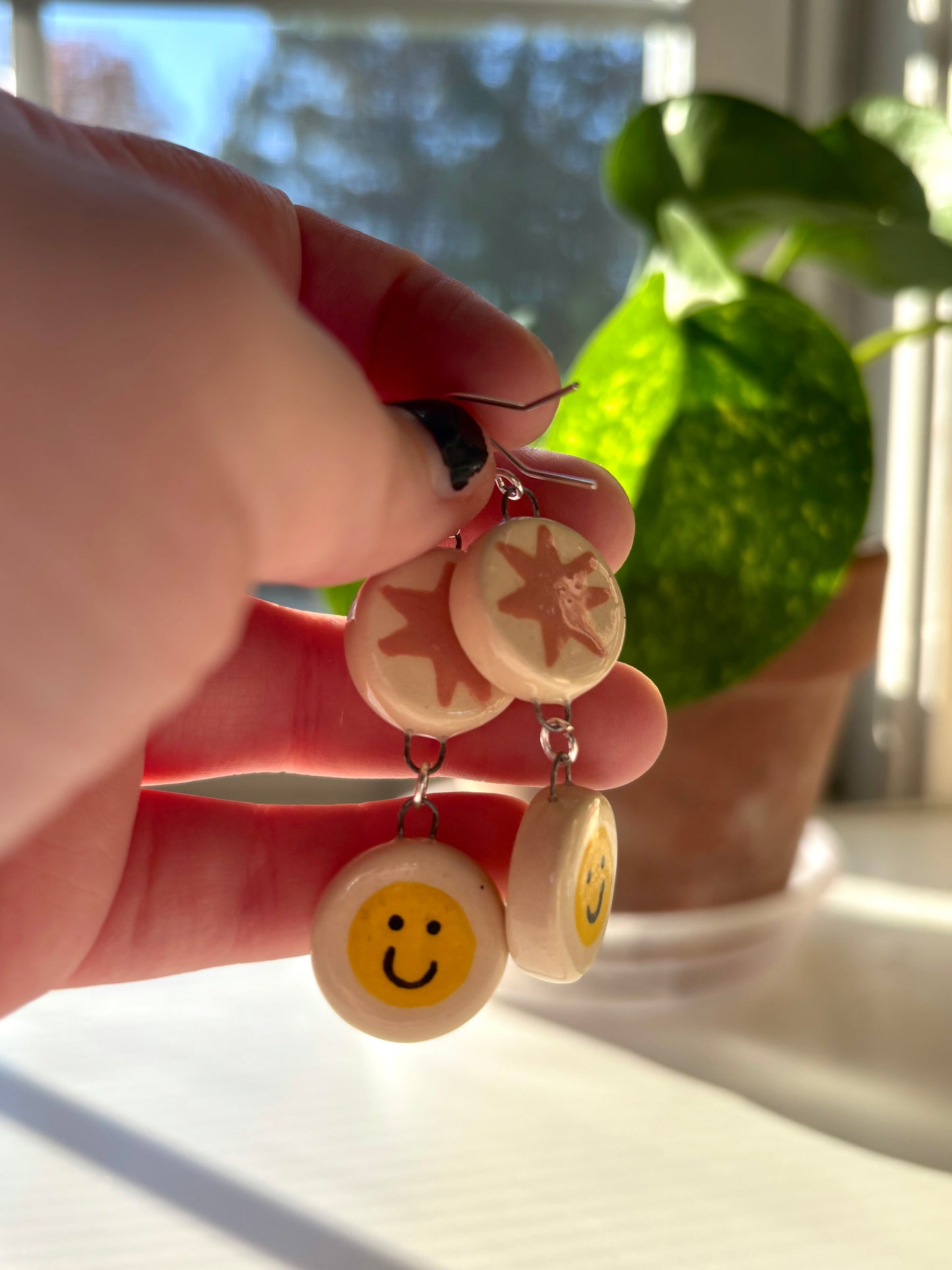 Smiling Danglers | Double Sided Earrings