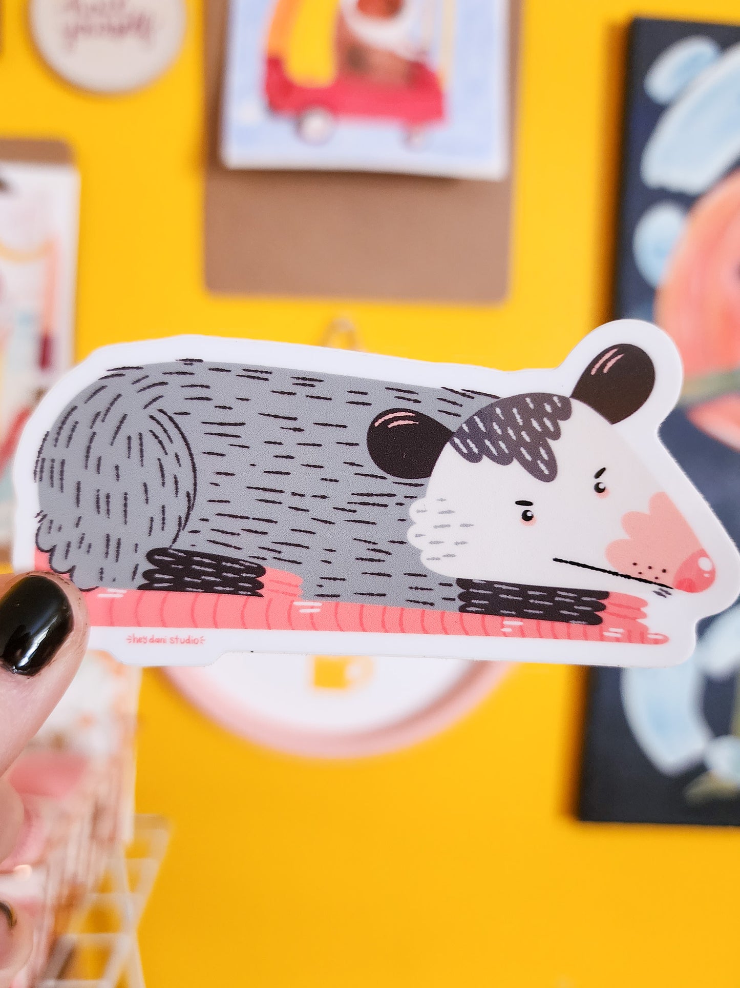 Grumpy Opossum | Glossy Vinyl Sticker